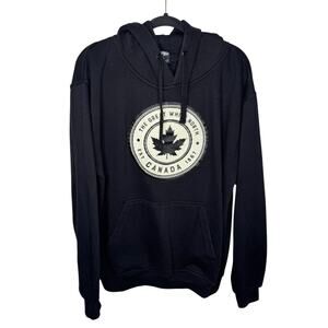RIVER WEAR / black white oversized Canada hoodie sweatshirt / L